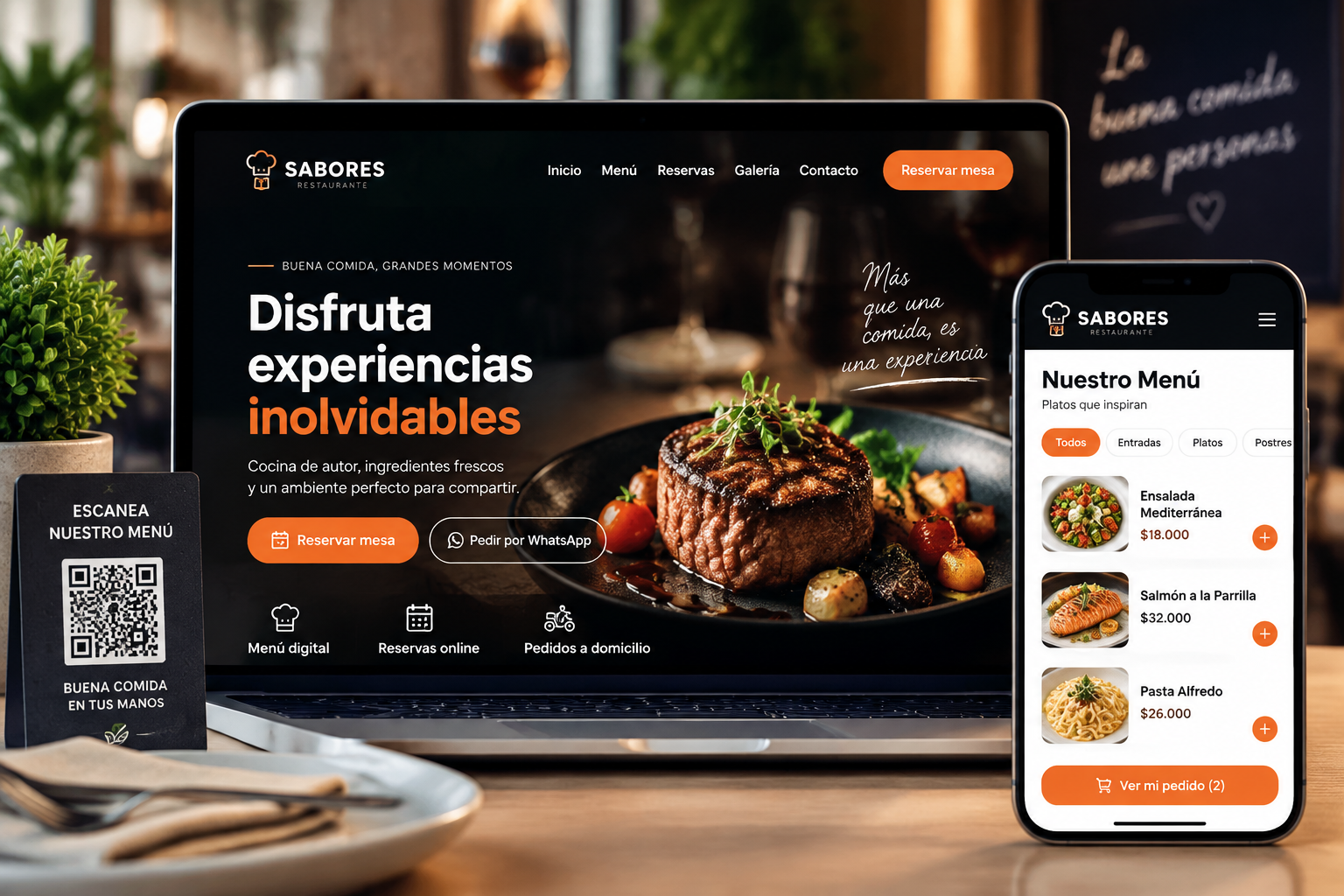 Menú digital y reservas para restaurantes