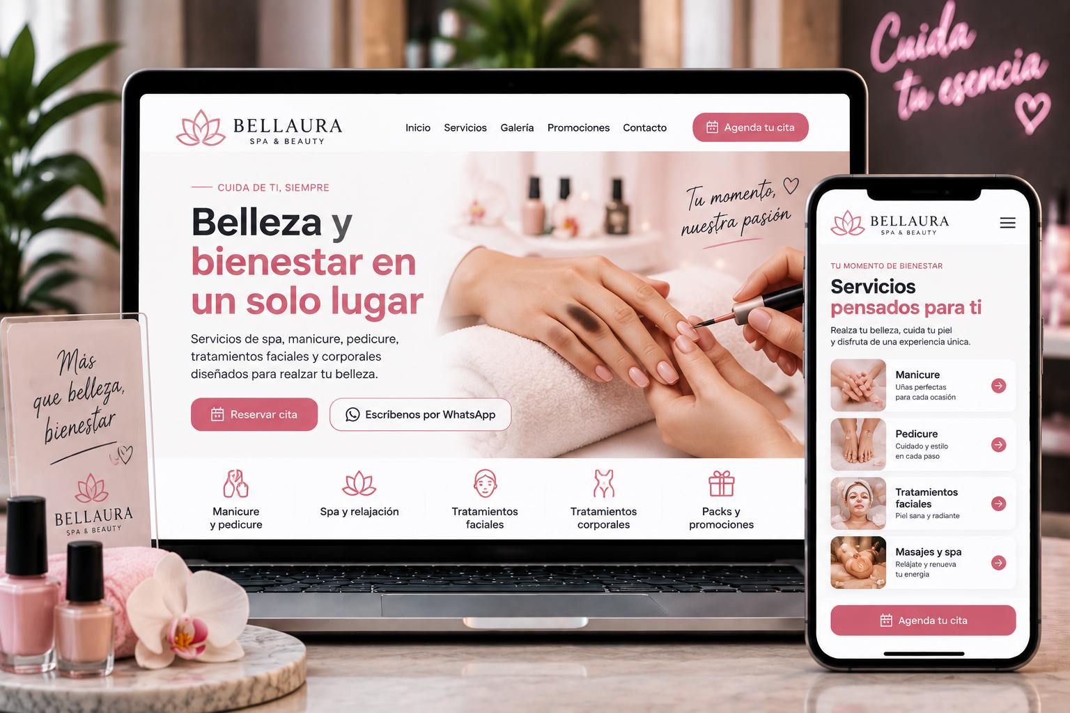 Página web para spa y manicuristas